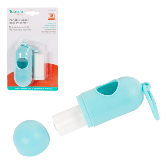 Tootsie Baby, Diaper Bag Dispenser, w/15bags, 3 Col, b/c