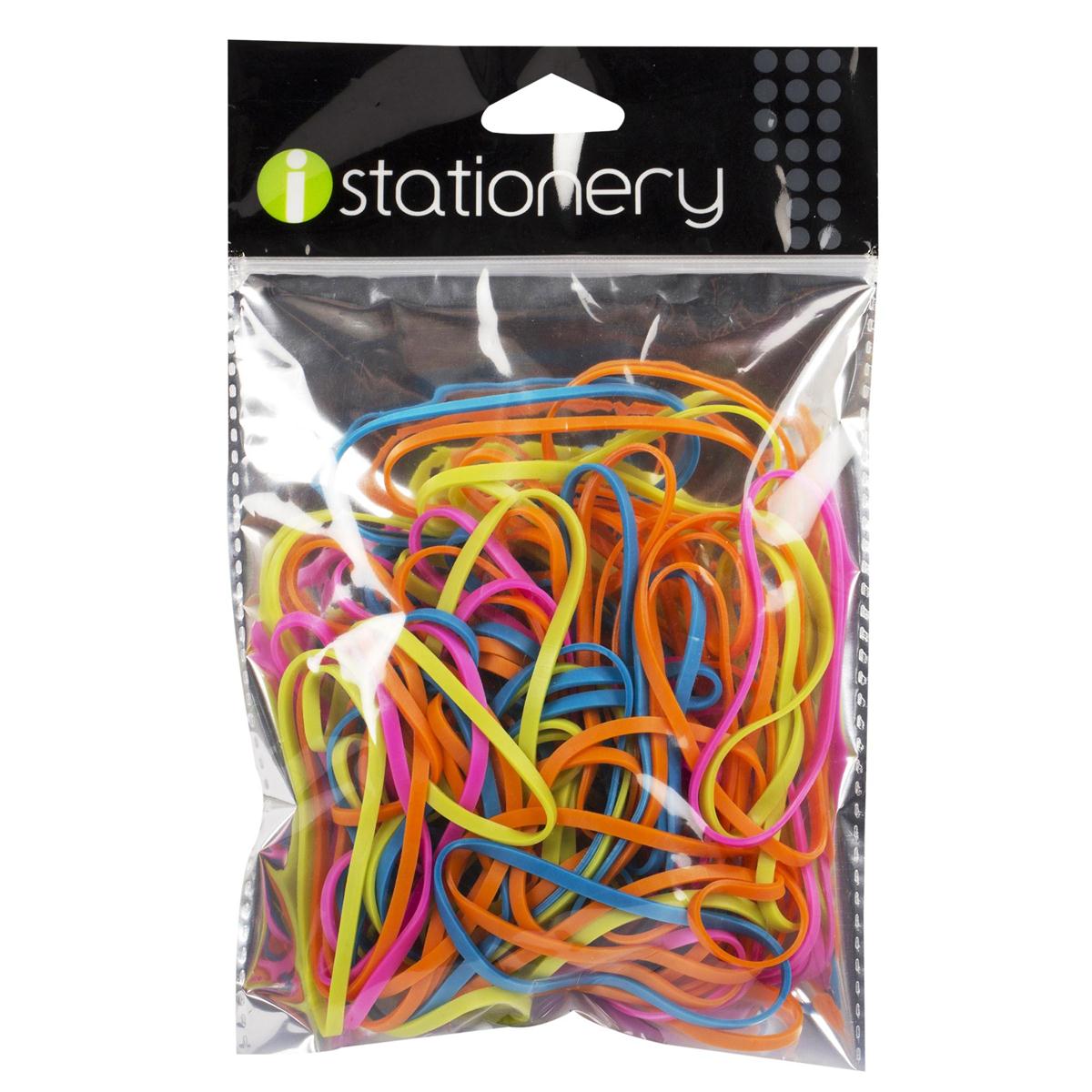 iStationery, #32 60g Rubber Bands, 4 Asst'd Colours, zip lock bag (CS)