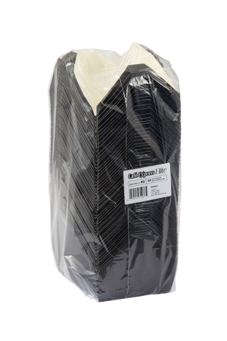 C.E. ELITE BLACK TAKEOUT PE BOX #2 (19.7 X 14 X 4.7CM) 200/CS