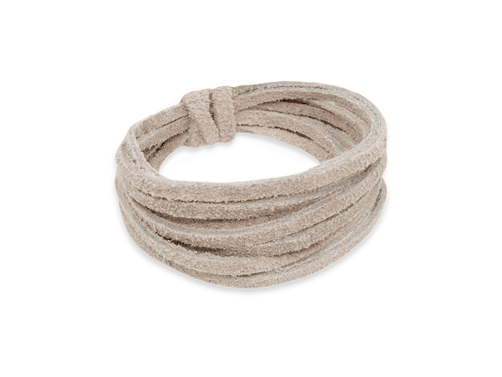 Jewelry/Craft Cord: 100% Suede 3mm Flat x2m D) Natural