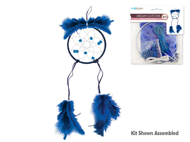 Craft Medley Kit: DIY 16.8"x4.8" Dream Catcher Kit A) Indigo Blue
