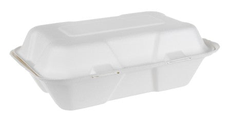 HINGED BAGASSE CONTAINERS 6" x 9" 50/PK x 2/CS (1111582 /1691440)