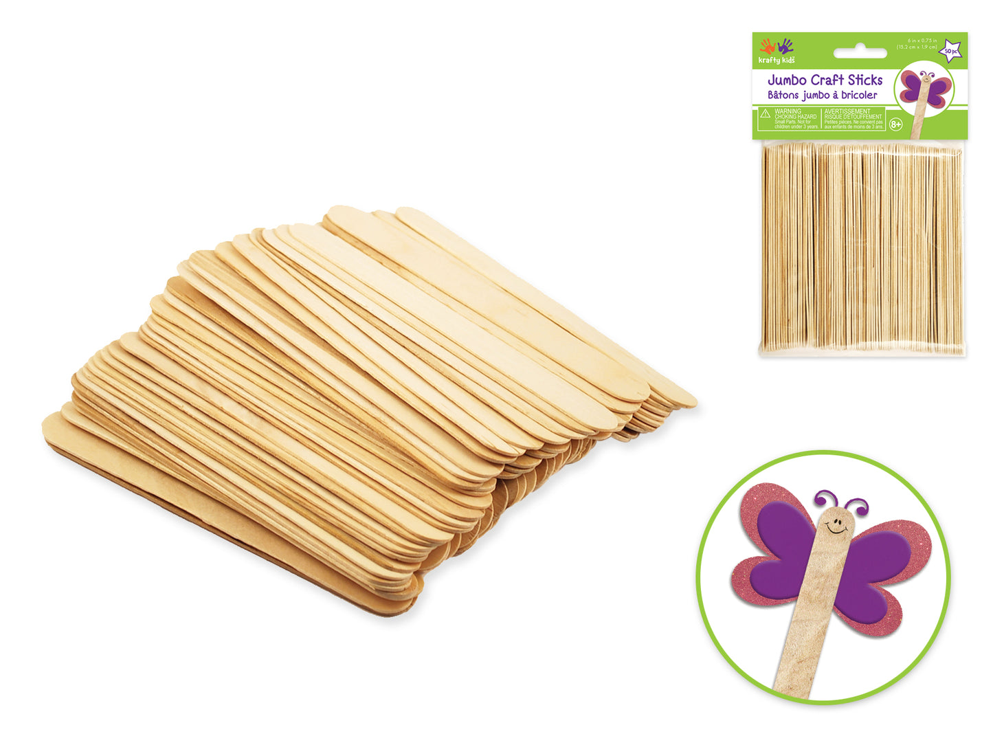 Craftwood: 6"x3/4" Jumbo Natural Craft Sticks 50/pk