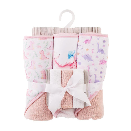 Tootsie Baby, 3-pc Pink Hooded Towel w 3 Washcloth, back card