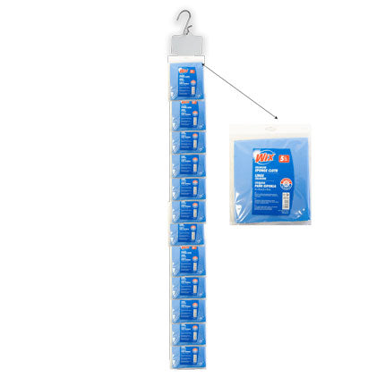 5PK CELLULOSE SPONGE CLOTH CLIP-STRIP 12/UNITS