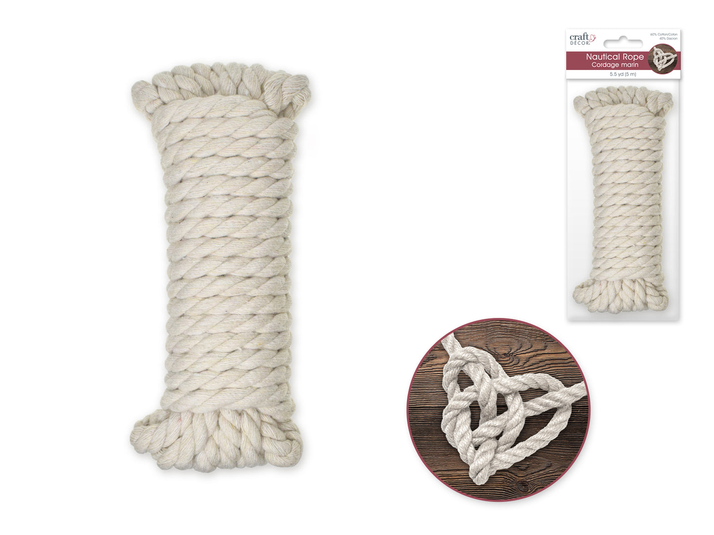 Craft Decor: Nautical Rope Cotton D) 8mm x 5m