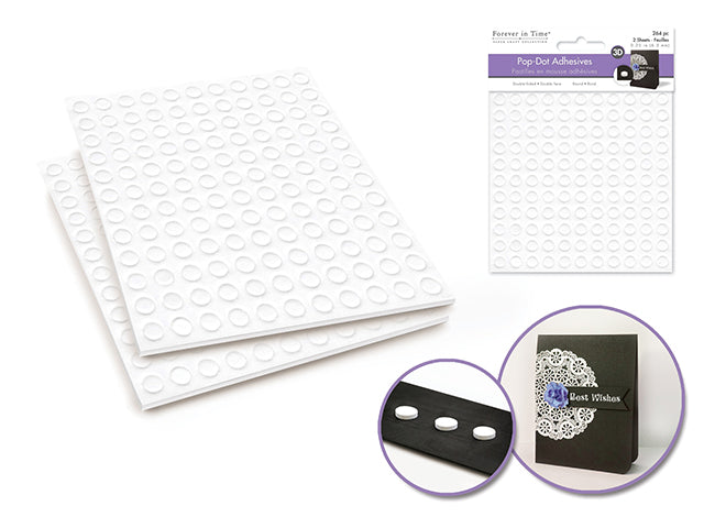 3D Pop Dots: 1/4" Round x264 Dual-Adhesive Foam Mount