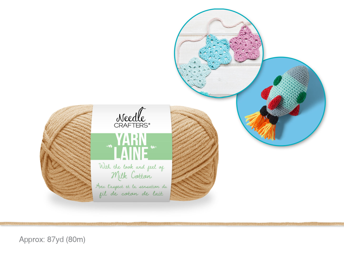 Needlecrafters: 50g Acrylic Milk Cotton Yarn H) Beige