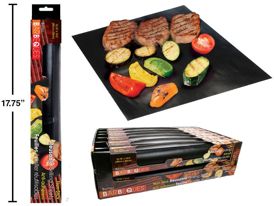 BBQ Single BBQ Grill Mat, 16"x20", colour box, 12pcs/PDQ