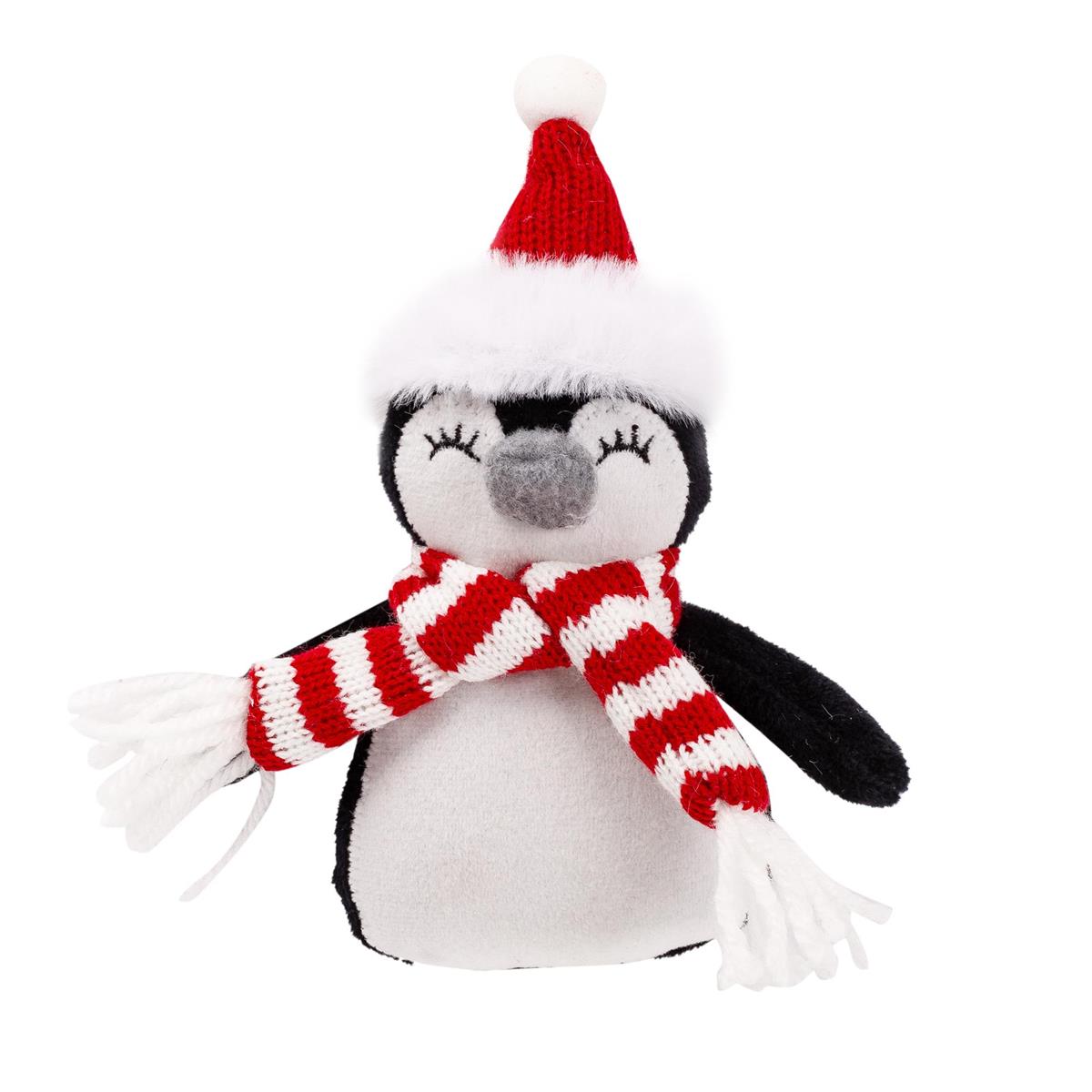 Deco N. Plush Penguin Ornament 4", cht