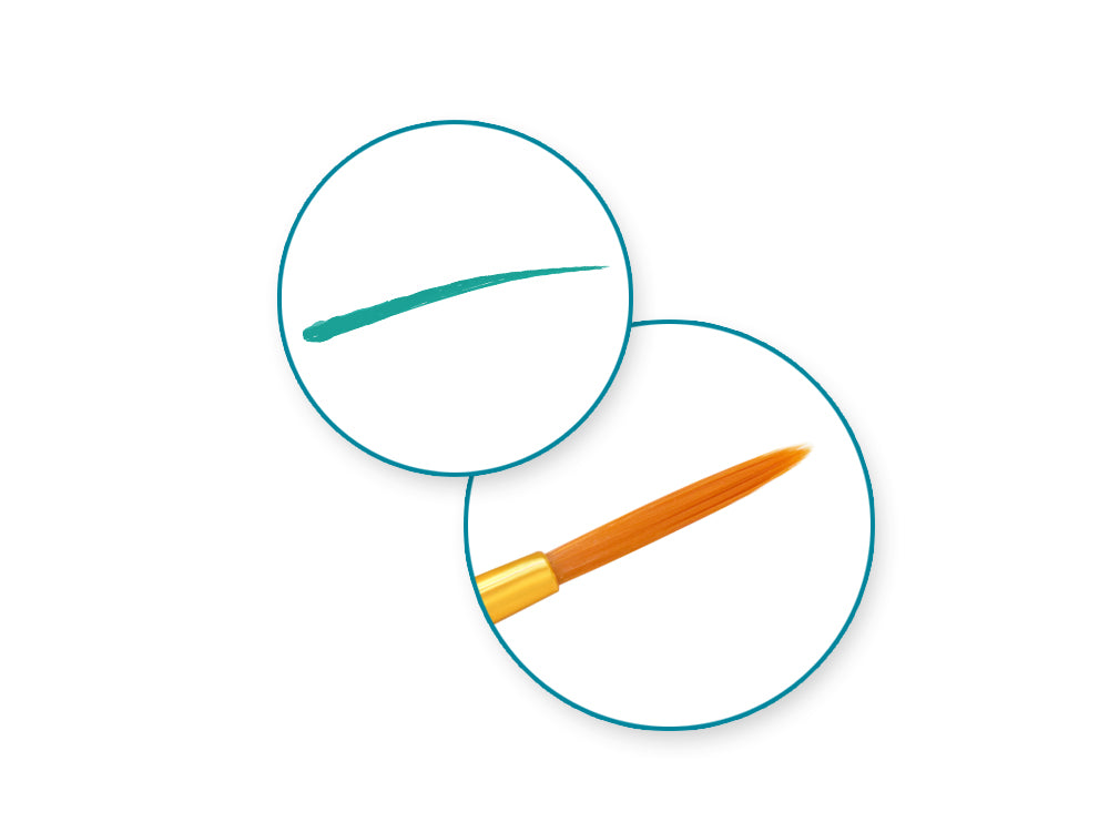 Artist Brush Set: Deluxe Taklon Brush Sets x5 Wood Handle C) Liner