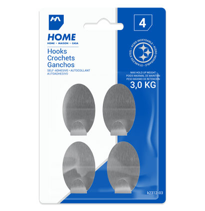 HOOKS-STAINLESS STEEL-OVAL-M