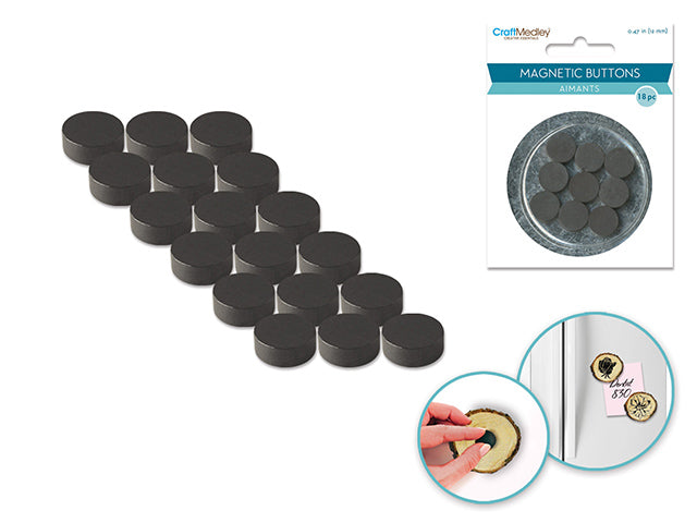 Magnetic Buttons: 12mm 18pcs/pk On Mirror