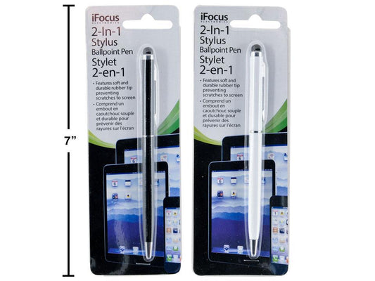 iFocus, 2-In-1 Stylus & Ballpoint Pen, 2 col., slide blister