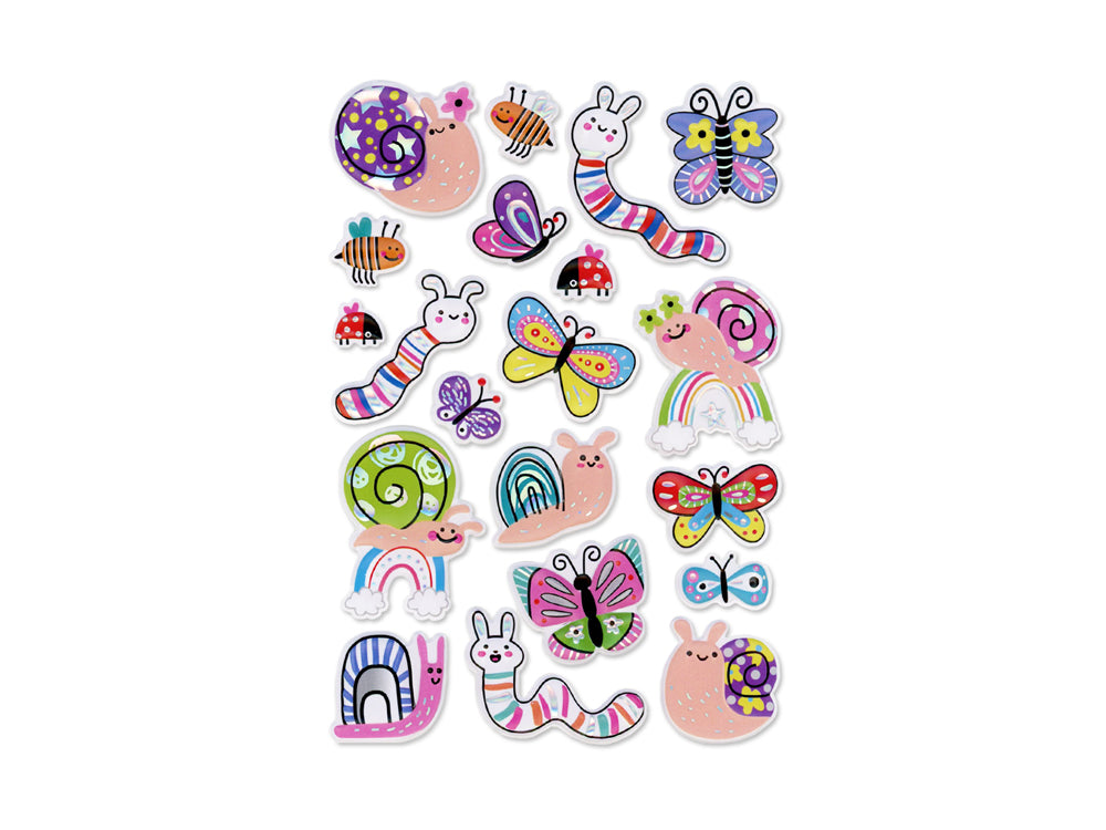 Paper Craft Stickers: 4.3"x6.1" Foil Puffy L) Tiny Creatures