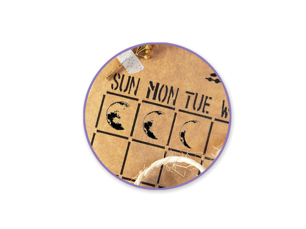 Clear Stamps: 4.3"x6.3" Reusable N) Crescent Moon