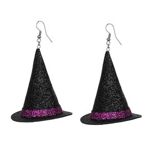 Party Dear Hween Dangling Witch Hat Earrings, 1 Pair, OPP Bag