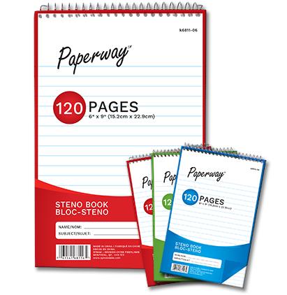 STENO BOOK - 120 6" X 9"