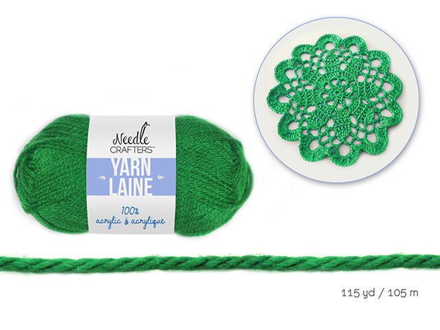 Needlecrafters: 50g Acrylic Yarn Standard Ball Dyed C) Emerald Green