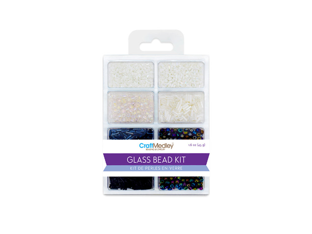 Glass Bead Kit: Rocailles/Seed Beads/Bugles 45g ULTIMIX A) B&W Classic