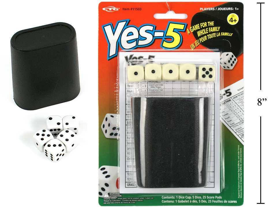 Yes-5 Dice Game Set, b/c ,(CS)
