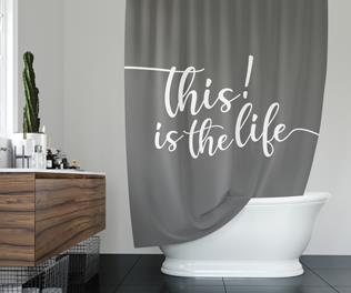 TITL-FABRIC SHOWER CURTAIN -CHARCOAL 70X72"