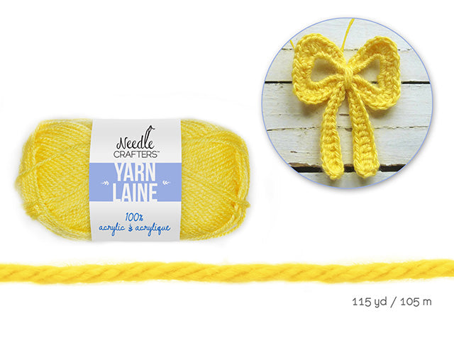 Needlecrafters: 50g Acrylic Yarn Standard Ball Dyed J) Yellow