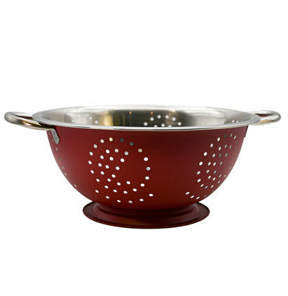 STAINLESS STEEL COLANDER-28 CM-RED
