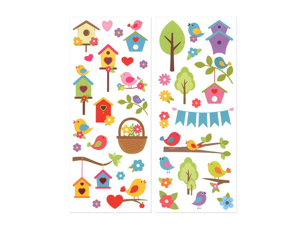 Paper Craft Sticker: 5"x12" 2-Sticker Themed Set D) Spring Fling