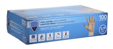 SANI-GUARD VINYL GLOVES SMALL 100/BOX
