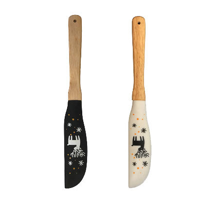 *SILICONE LONG SPATULA-REINDEER -B/W