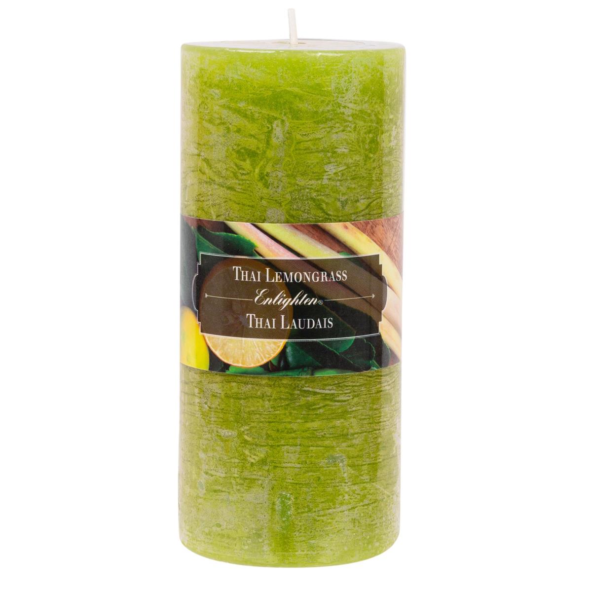 KG Enlighten 6" Scented Pillar Thai Lemongrass, 72Hrs (Az)