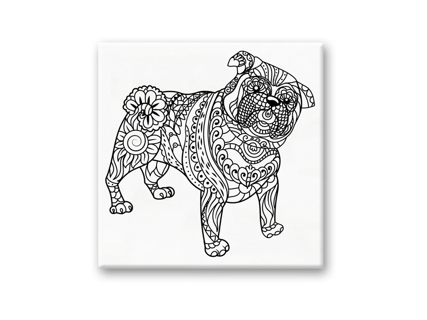 Stretch Artist Printed Canvas: 12"x12" Primed Back-Stapled A) French Bulldog