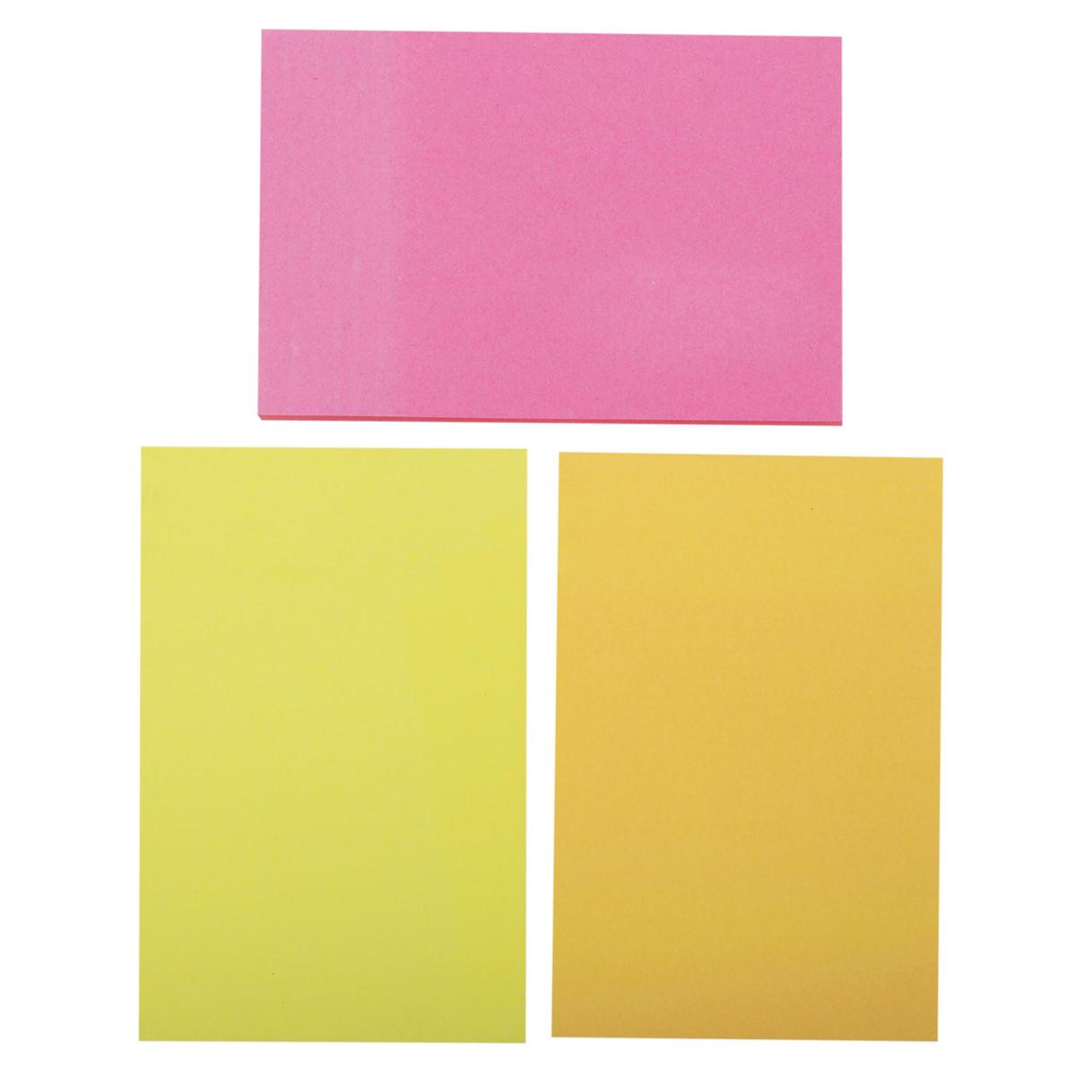 O.WKs. 50-sheet Sticky Notes, 3-pack 76x50mm, Neon Col., pbh