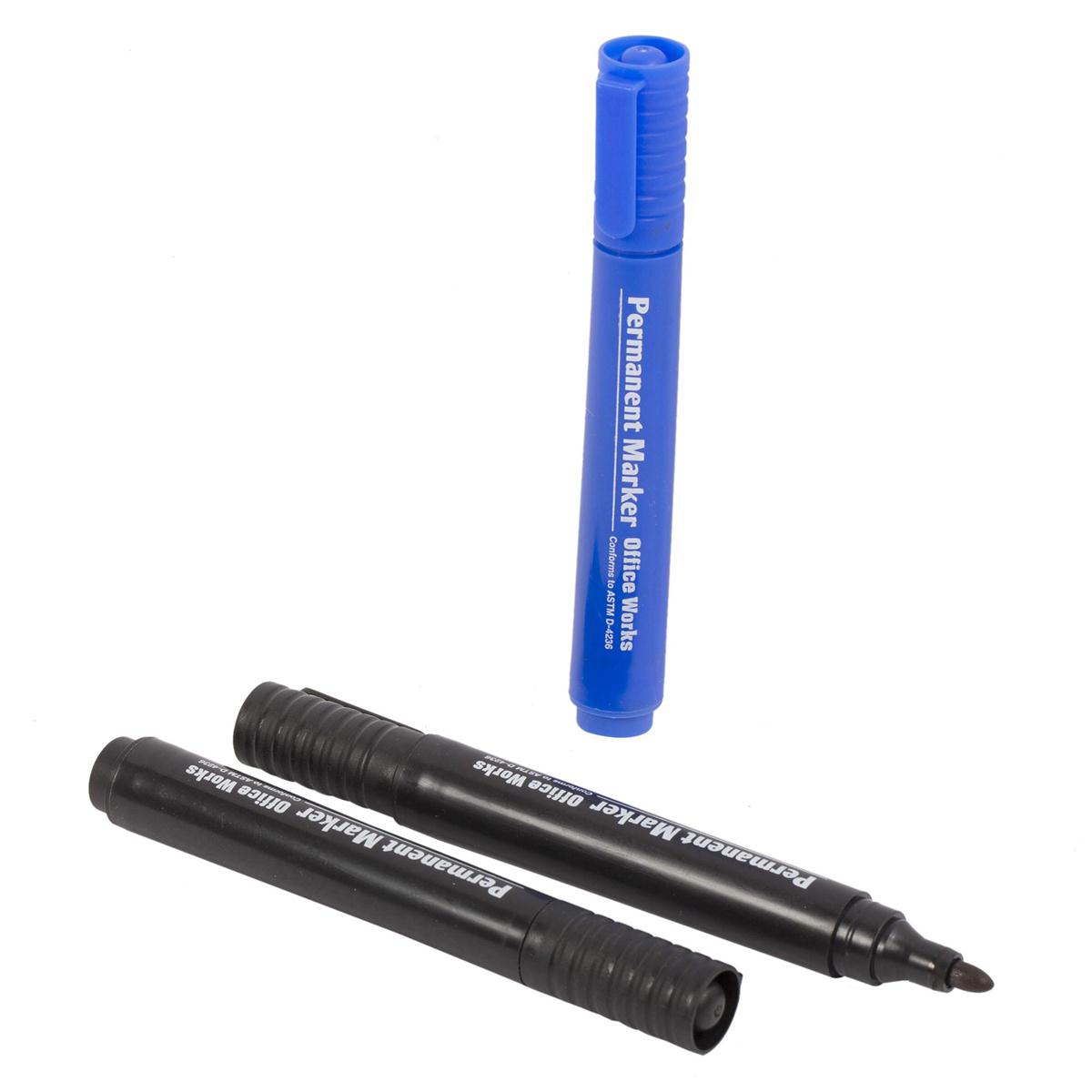 O.WKs. 3-pc Permanent Markers, 2 Colours, b/c (A115599)