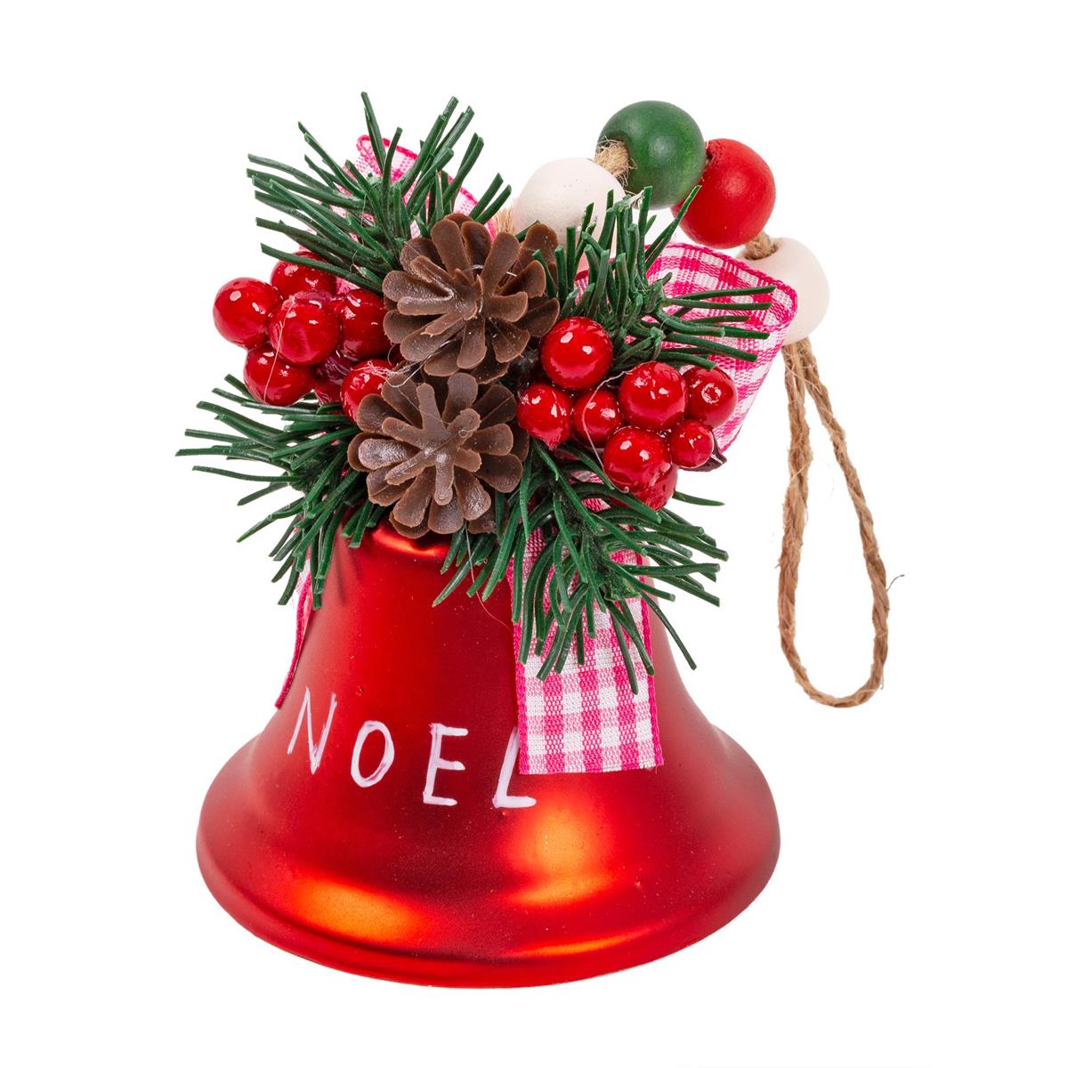 Deco N. Xmas 2.8"Metal Bell Hanging Deco, 3/c, Hangtag