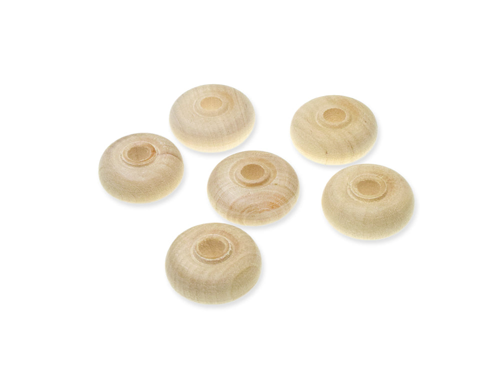 Craftwood: 1"x0.47" Wheel x6 Routered Natural