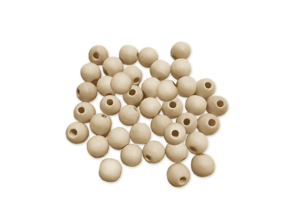 Wood Craft: Round Beads Natural C) 14mm 40pc