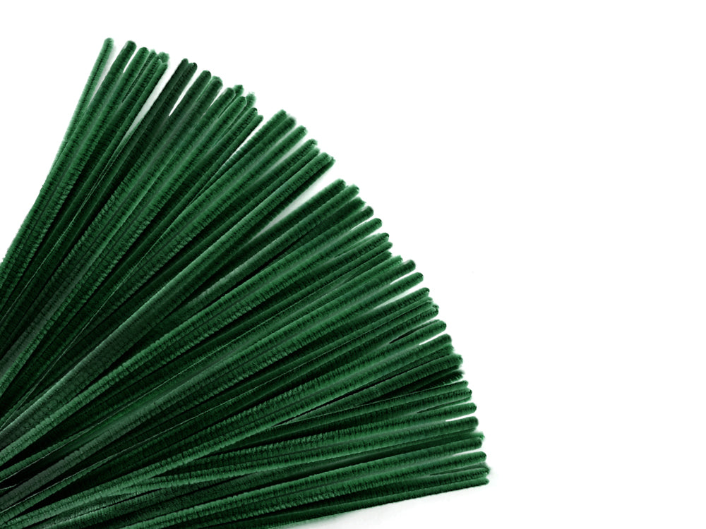 Chenille Stems: 6mmx30cm 100/pk Pipe Cleaners E) Hunter Green