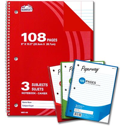 SPIRAL BOOK 3 SUBJECT - 108 8" X 10.5"