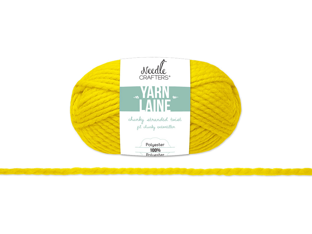 Needlecrafters: 100g Chunky Stranded Twist Poly Yarn H) Sunny Yellow