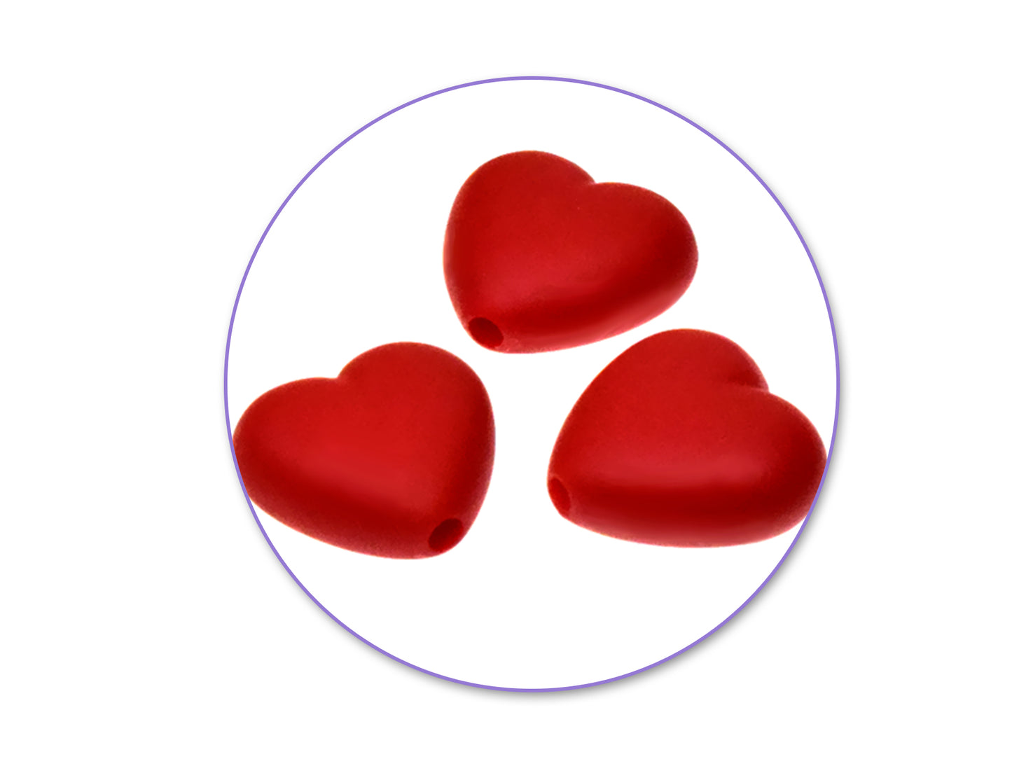 Acrylic Beads: 20g Matte Finish Multi-Packs D) Heart Red