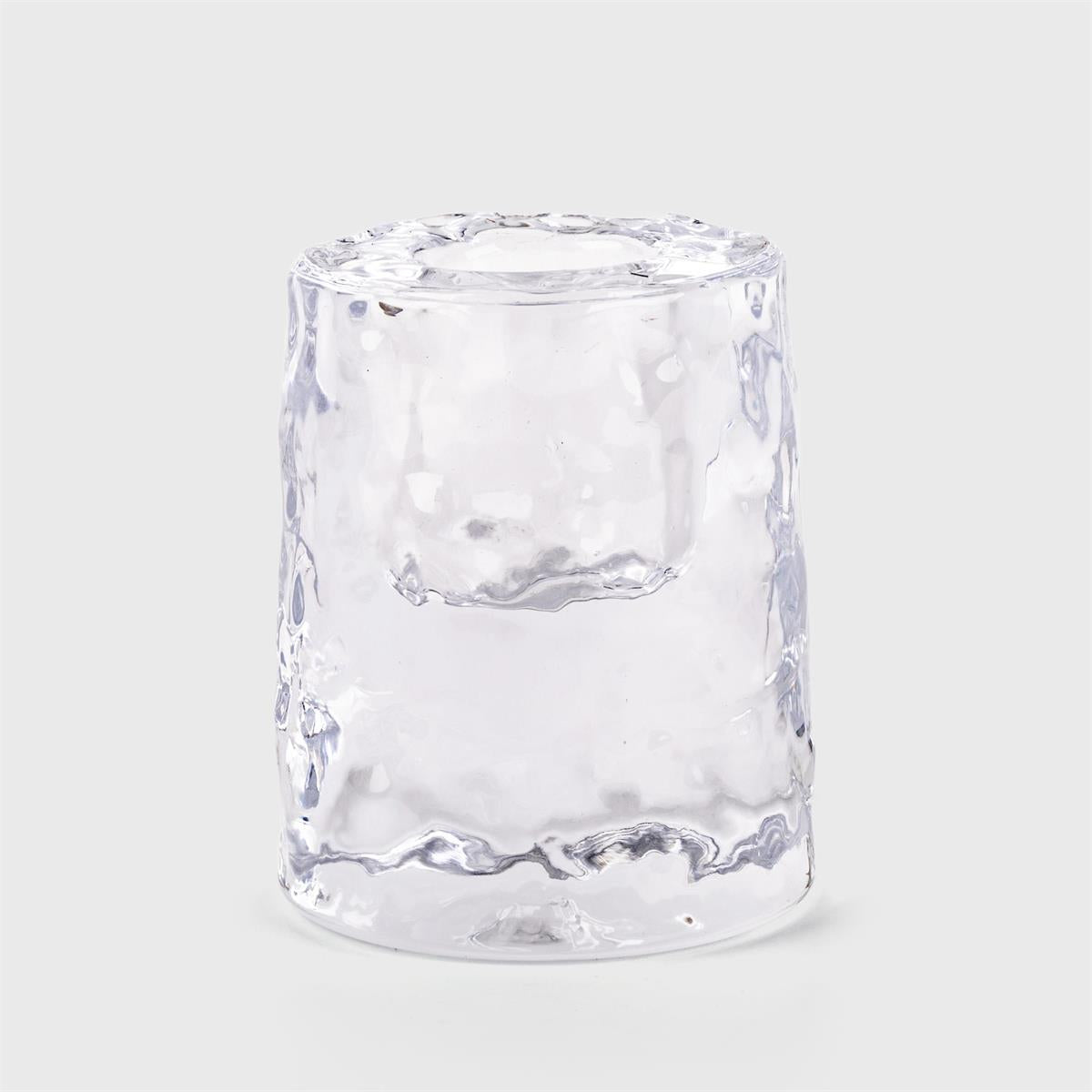 Clear Glass Taper C/H, 2"Dx2.35"H, traybox