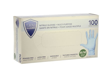 SANI-GUARD NITRILE GLOVES MEDIUM 100/BOX