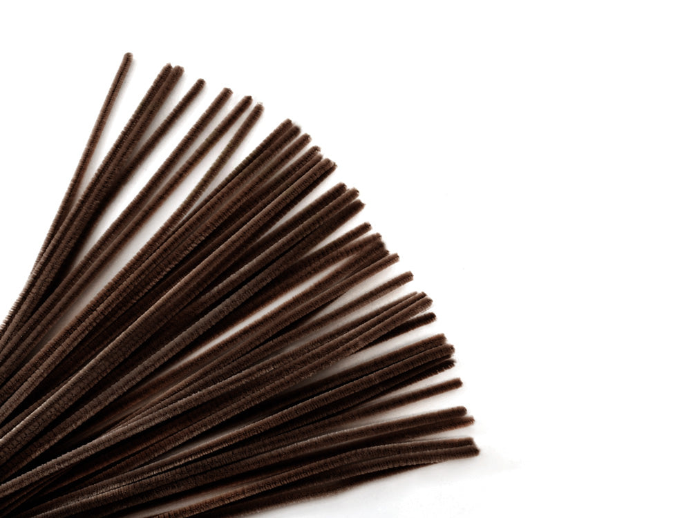 Chenille Stems: 6mmx30cm Standard Pipe Cleaners 40pc D) Dark Brown