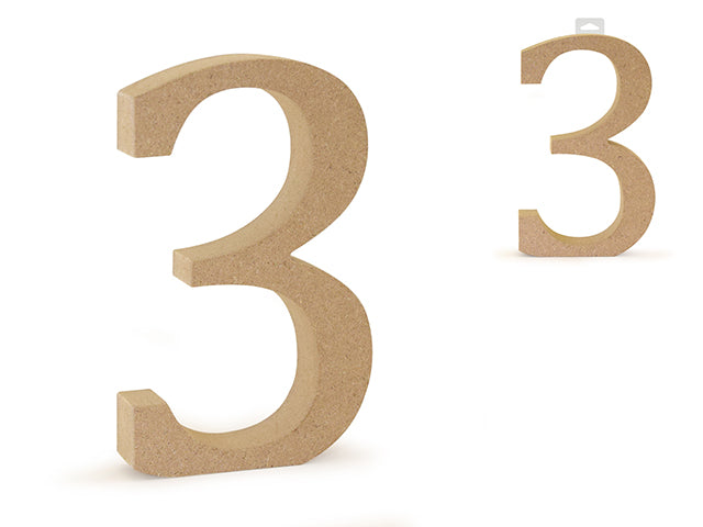 Wood Numbers: 5 1/8" MDF Standing 3