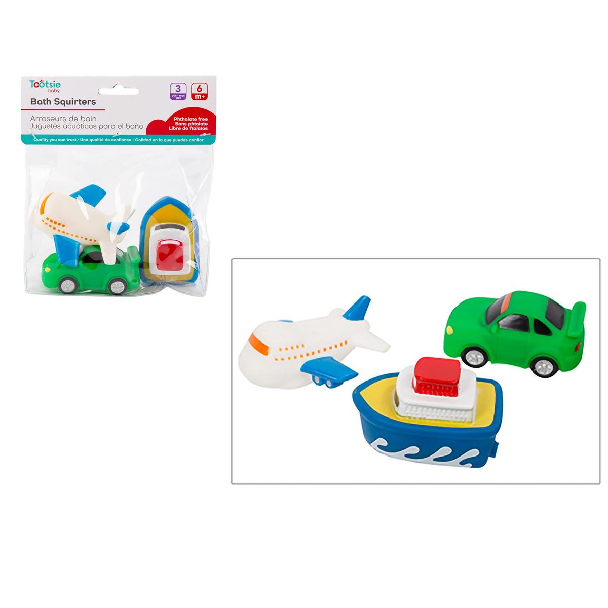 TootsieB,3pc Transport Bath Squirts pvc bag w header,