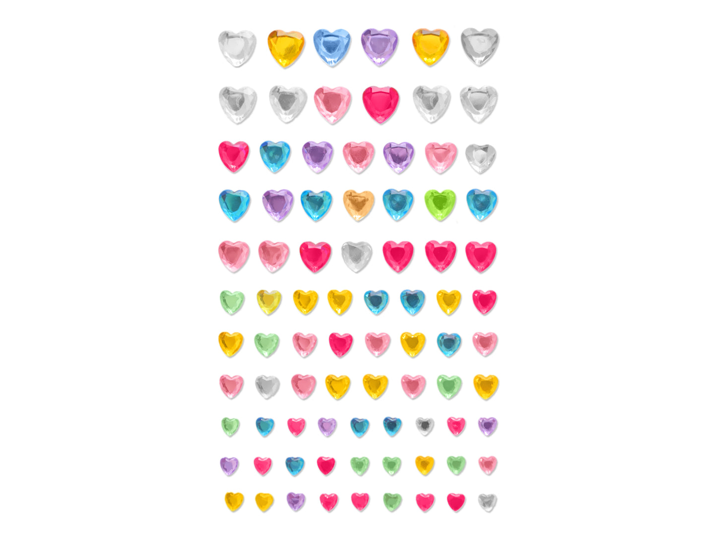 Paper Craft Sticker: 3.7"x6.1" Gem Icons D) Hearts Medley