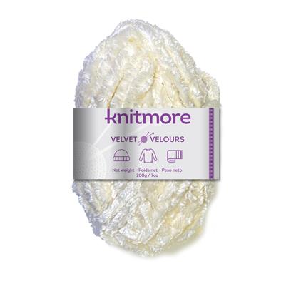 VELVET KNITTING YARN-WHITE200G/126yards