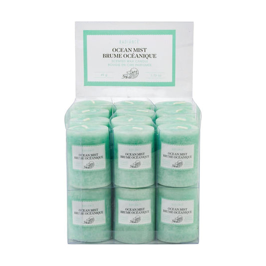 Frosted Scented Votive Candle, 2"H, Ocean Mist, 24/PDQ